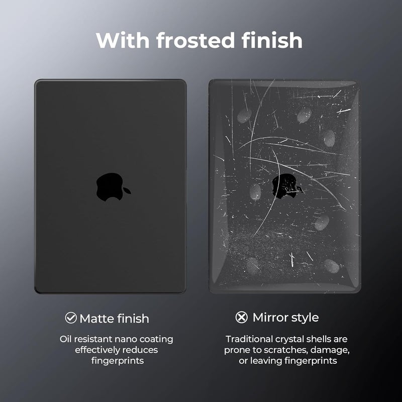Eoocoo Case Compatible with MacBook Pro 14 inch 2026-2021 M5-M1 Pro/Max Chip, Ultra Anti-Fingerprint, Anti-Scratch, Frosted Hard Shell Cases with Keyboard Cover, Screen Protector - Matte Space Black - Image 4